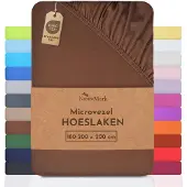 NatureMark Microvezel hoeslaken in vele maten en kleuren, 180x200cm chocoladebruin
