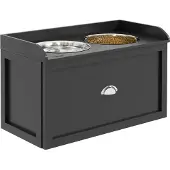 PawHut Huisdier Voeder Roestvrij staal, MDF 60L x 30B x 36H cm Zwart