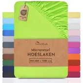 NatureMark Microvezel hoeslaken in vele maten en kleuren, 180x200cm appelgroen