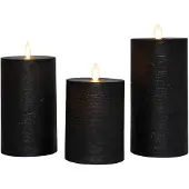 Annas collection Stompkaars-USB wax d7,5 cm zwart set van 3 Anna's Collection