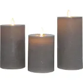 Annas collection Oplaadbare led kaarsen 7,5 x 10 cm, 12,5 cm, 15 cm | Taupe | Bewegende vlam | 3 stuks