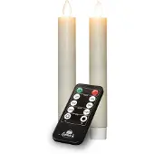 Anna's Collection LED Dinerkaars Rustiek Wit D 2 H 18 Cm 2 Stuks