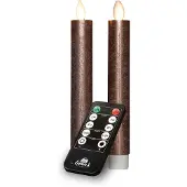 Annas collection Led dinerkaars 18 cm | Brons | Bewegende vlam