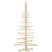 vidaXL Kerstdecoratie kerstboom 210 cm massief grenenhout