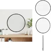 vidaXL Wandspiegel rond Ø30 cm zwart