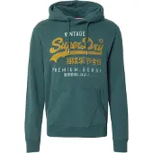 Superdry Sweatshirt 'DUO CLASSIC' curry / smaragd / wit