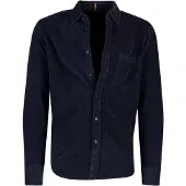 HUGO BOSS Boss orange Overshirt donkerblauw effen normale fit