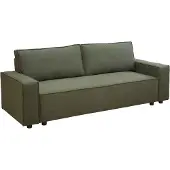Oviala - Groene 3-zits stoffen converteerbare zitbank L 220 cm - Franck