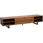 Oviala - Rechthoekige tv-kast met 2 deuren L160 cm donker hout - Julio