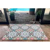 Rozenkelim Deurmat, droogloopmat | Groen | 75cm x 55cm