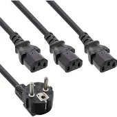 InLine Y-Power Cable Version 3 - Répartiteur d'alimentation - power CEE 7/7 (M) incliné pour power IEC 60320 C13 - 5 m - incliné - noir