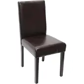 Mendler Eetkamerstoel Littau, keukenstoel Stoel, kunstleer ~ bruin, donkere poten