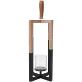 Senza kandelaar hout zwart/naturel 40cm zwart Hout Kandelaar