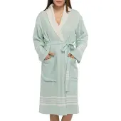 Lalay Gevoerde hamam badjas Krem Sultan mint van Lalay