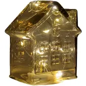 Coen Bakker LED Huisje Glas Amber H14cm Geel geel Glas Decoratief beeld of