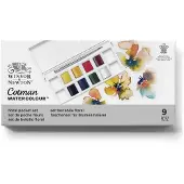 Winsor & Newton 0390671 Cotman Aquarelverf Set – Floral Pocket Set – 8 Kleuren Waterverf – Compact Aquarelset met Penseel