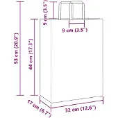 vidaXL Papieren zakken 250 st met hengsels 32x17x44 cm wit