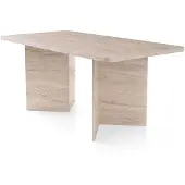 CALICOSY Salontafel met rechthoekig blad en 2 poten l180 cm loft