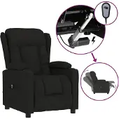 vidaXL Fauteuil verstelbaar elektrisch stof zwart