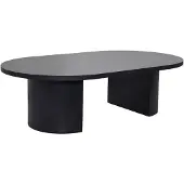 Oviala - Moderne ovale salontafel van 120 cm met zwart houteffect - Trinity