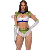 Leg avenue - Intergalactic Ranger Kostuum - M - Wit/Groen