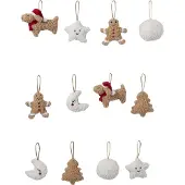 Vertbaudet Set van 12 kerstdecoraties in sherpa