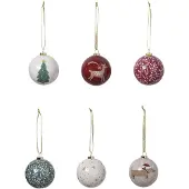 Vertbaudet Set van 6 3D-kerstballen