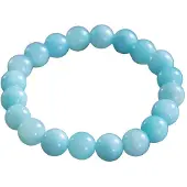 Marama - armband Blue - lichtblauw natuursteen - elastisch - damesarmband