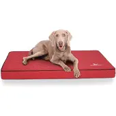 Knuffelwuff orthopedische hondenmat Juna van laser-gewatteerd kunstleer XXL 110x66cm rood