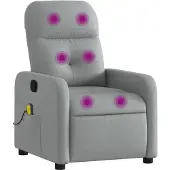 vidaXL Massagestoel met lichtgrijze stof