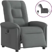 vidaXL Fauteuil elektrisch verstelbaar stof donkergrijs