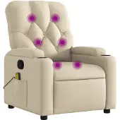 vidaXL Massagestoel met crèmekleurige stof