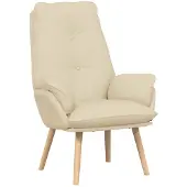 vidaXL Fauteuil Crème 69 x 74 x 93 cm Stof en multiplex