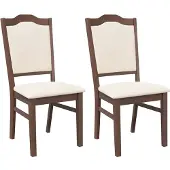 vidaXL Eetkamerstoelen met kussens 2 stuks bruin massief hout rubber