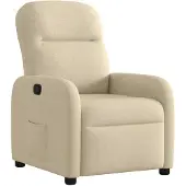 vidaXL Fauteuil verstelbaar stof crèmekleurig