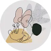 Komar Fotobehang Zelfklevend vlies - Minnie Line Art - Afmeting 125 x 125 cm