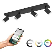 Eglo connect.z Melitello-Z Smart Spot - LED - 68 cm - Zwart - Instelbaar RGB & wit licht - Dimbaar - Zigbee