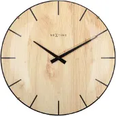 Nextime - 3249 - Wandklok - 35cm - zwart - Edge Wood Dome