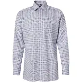 Olymp Overhemd navy / chocoladebruin / wit