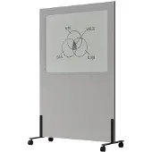Smit Visual Mobiel whiteboard/akoestisch paneel Silva - 200x120 cm - Lichtgrijs
