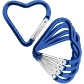 Combicraft Aluminium karabijnhaak hart 44x43x4,5mm blauw - per 5 stuks