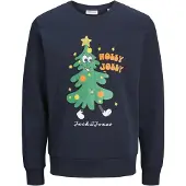 Jack & Jones Sweatshirt 'JJXmas Jolly' donkerblauw / citroen / groen / donkeroranje