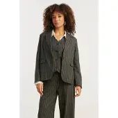 Smashed Lemon Grijs en wit pinstriped blazer |