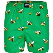 Happy Shorts X heren wijde boxershort met binnenbroek bijen print