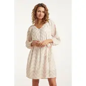 Smashed Lemon 25014 zachtevloeiende 3/4 mouw jurk met zigzag print |