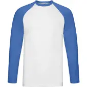 Fruit Of The Loom Heren baseball t-shirt met lange mouwen