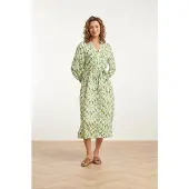 Smashed Lemon 25032 v-hals midi jurk met slangenprint |
