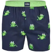 Happy Shorts X heren wijde boxershort met binnenbroek kikker print