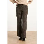 Smashed Lemon Zwart en zand houndstooth broek |