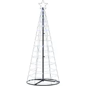 vidaXL LED kerstboom met 390 LED met grondpennen Koudwit 250 cm IJzer